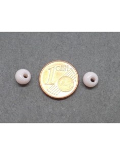 Perle ronde 6mm, trou décentré parme clair 2