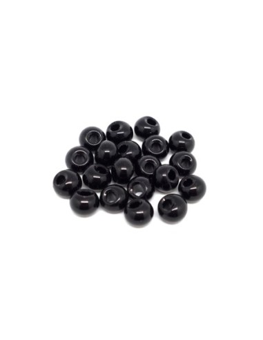 Perle ronde trou asymétrique noire