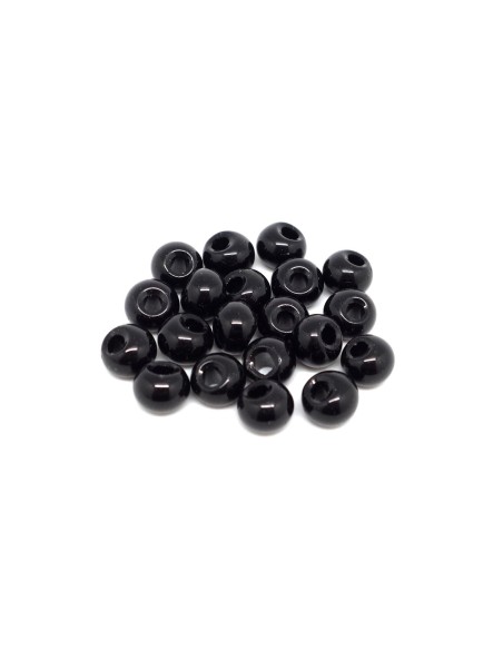 Perle ronde trou asymétrique noire