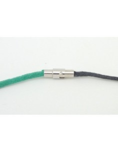 Fermoir aimanté embout rond 3mm métal argenté 2