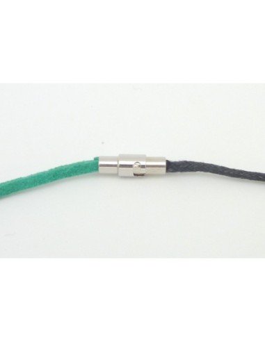 Fermoir magnétique embout rond 3mm métal argenté