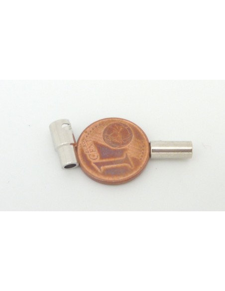Fermoir aimanté argenté pas cher embout rond 3mm métal