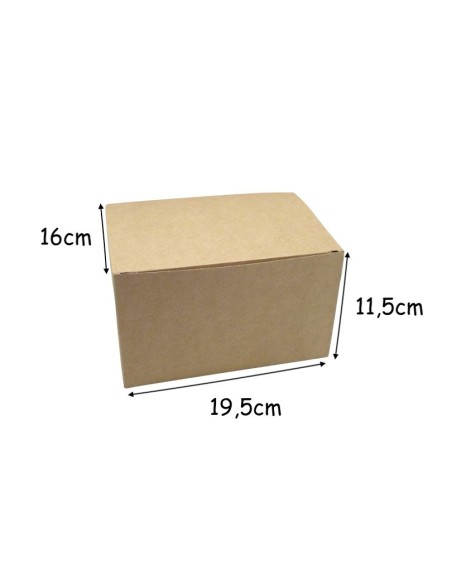 Boite cadeau uni couleur kraft marron à monter soi même 18x18X10cm