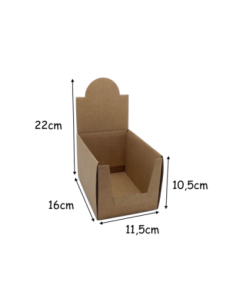 Boite présentoir uni couleur kraft marron à monter soi même 115x160x105mm 100G