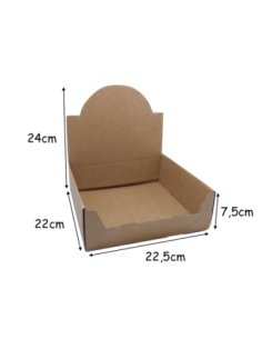 Boite de présentation uni couleur kraft marron à monter soi même 225x220x75mm 300G