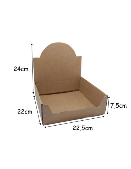 Boite de présentation uni couleur kraft marron à monter soi même 225x220x75mm 300G Boite de présentation uni couleur kraft marron à monter soi même 225x220x75mm 300G