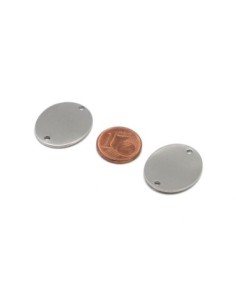 Perle connecteur plaque ovale en acier inoxydable argenté peut être gravé 2