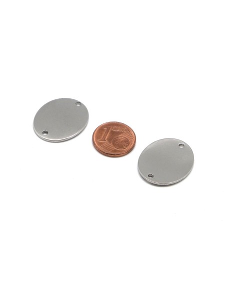 Plaque ovale à graver en acier inox argenté