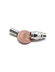 Fermoir aimanté facetté en métal argenté acier inoxydable pour cordon cuir de 5mm 2