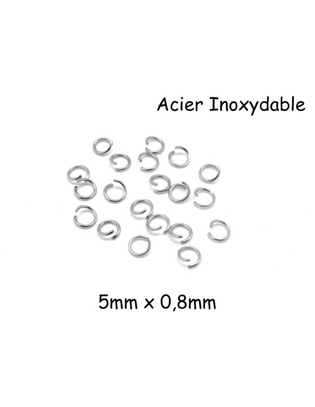Anneau de jonction en acier inoxydable 5mm x 0,8mm