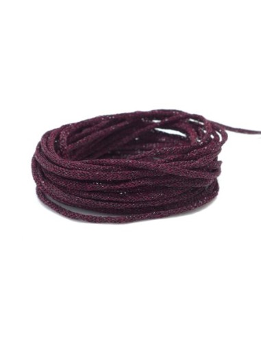Fil tressé rouge grenat brillant 1,5mm