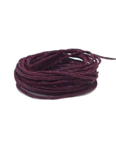 Fil tressé rouge grenat brillant 1,5mm