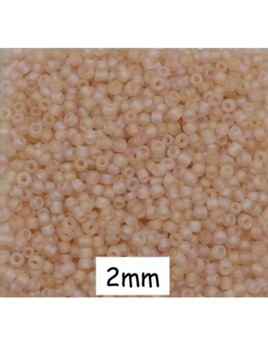Perle de rocaille ronde saumon mat 2mm pour broderie