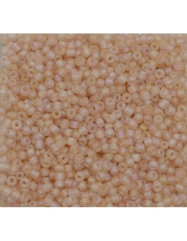Perle de rocaille ronde saumon mat 2mm pour tissage