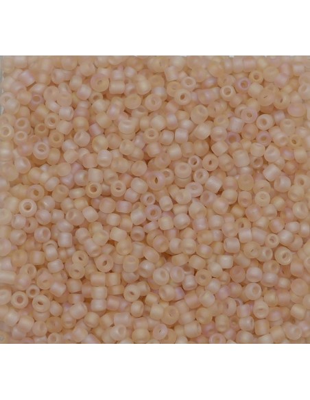 Perle de rocaille ronde saumon mat 2mm pour tissage