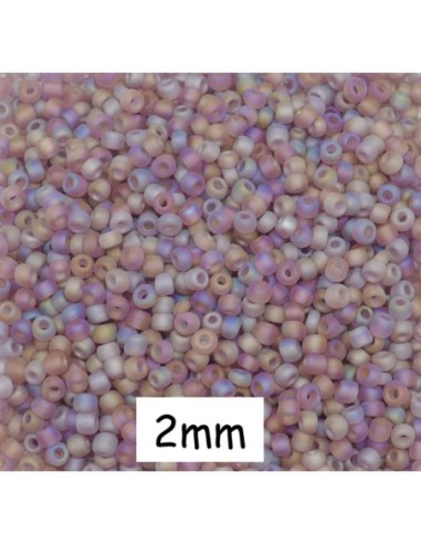 Perle de rocaille 2mm violet améthyste clair mat pour broderie