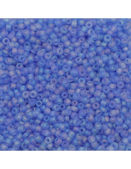 Perle de rocaille 2mm bleu mat. Nombreux coloris disponibles