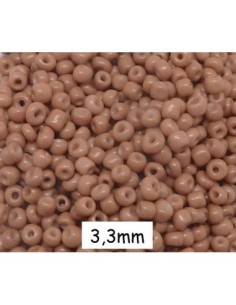 Perle de rocaille marron chair 3mm