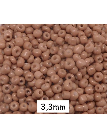 Perle de rocaille marron chair 3mm