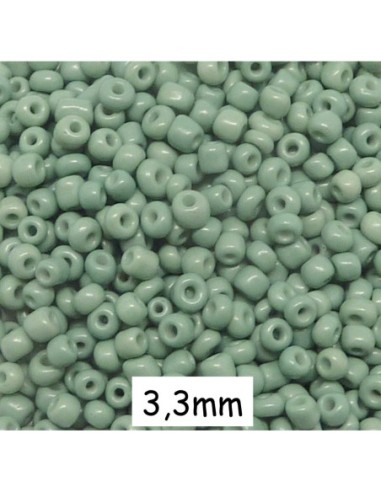 Perle de rocaille vert amande mat 3mm pour tissage