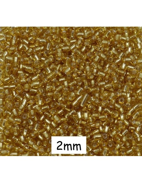 Perle de rocaille 2mm fine doré jaune topaz clair pour tissage