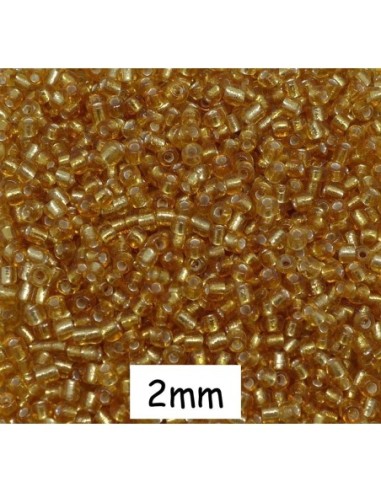 Perle de rocaille 2mm doré pour tissage