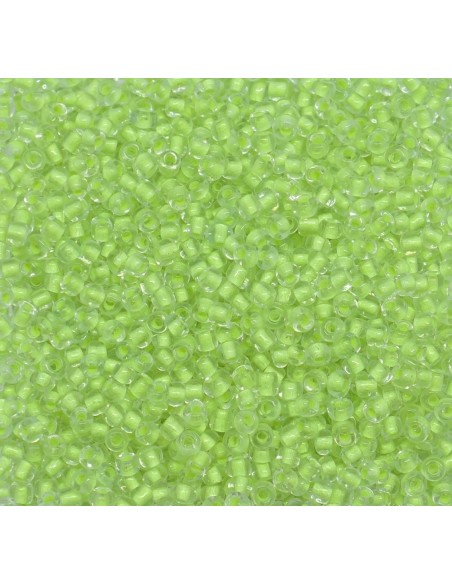 Perle de rocaille 2mm en verre de couleur jaune vert anis pour tissage