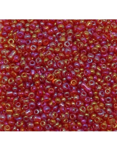 Perle de rocaille 2,5mm rouge framboise irisé pour broderie 