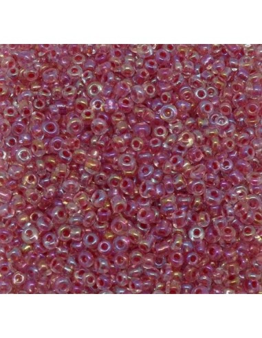 Perle de rocaille 2,5mm rose irisé, avec reflet pour tissage peyote