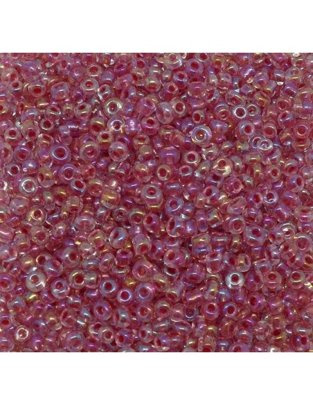 Perle de rocaille 2,5mm rose irisé, avec reflet pour tissage peyote