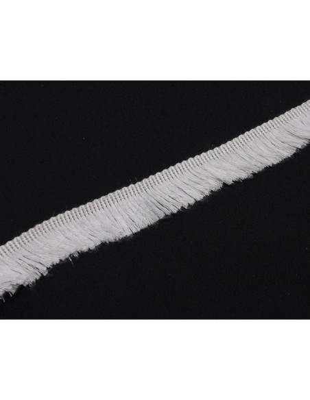 Galon frange blanc en polyester et coton pour customisation, couture