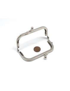 Fermoir porte monnaie en métal argenté 8cm avec attache sur un côté clic clac claps 2