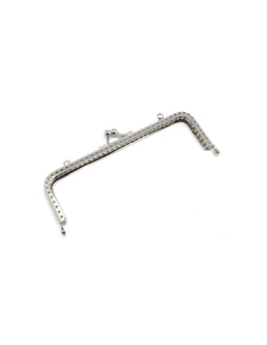 Fermoir clic clac pour création de porte feuille avec tissus 15cm en métal argenté