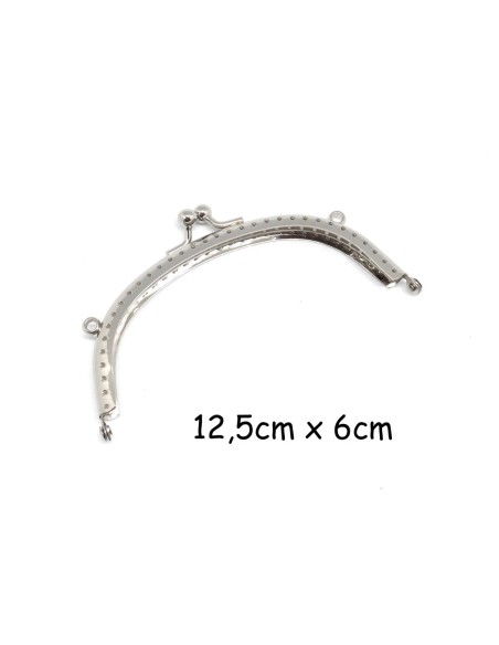 Fermoir clic clac métallique pour création de pochette, sac avec tissus