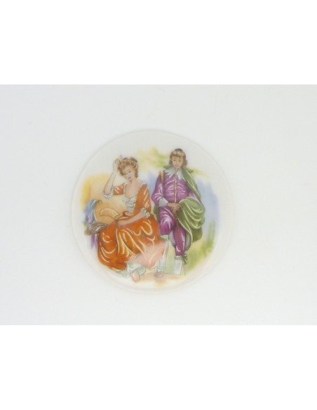 Cabochon rond vintage 42,3mm en porcelaine