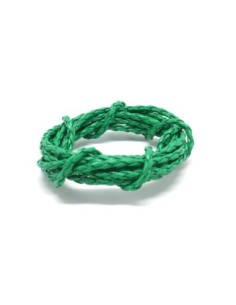 Cordon rond tressé 3mm en cuir synthétique vert