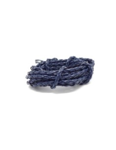 Cordon rond tressé 3mm en simili cuir bleu marine