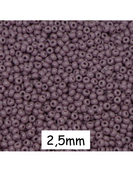 Perle de rocaille 2,5mm mauve pour tissage peyote
