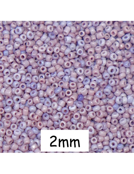 Perle de rocaille 2mm parme lavande dégradé