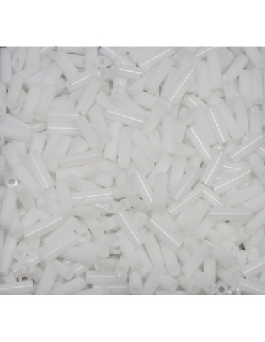 Mini perles de rocaille tube blanc 6mm