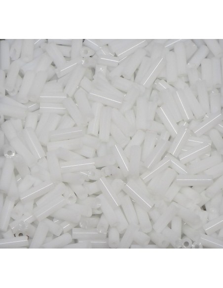 Mini perles de rocaille tube blanc 6mm