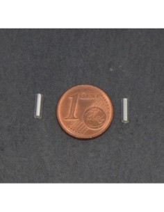 Perle de rocaille tube 7mmx2mm transparent interieur argenté 2