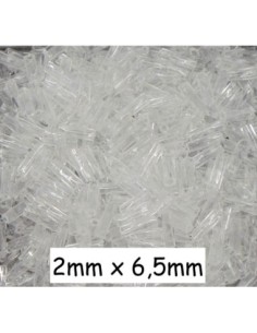 Perle de rocaille tube torsadé 6,5mmx2mm translucide, transparent
