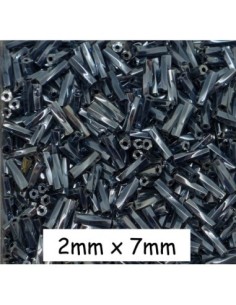 Perle de rocaille tube torsadé 7mm couleur hématite