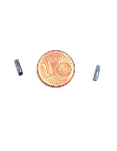 Petite perle de rocaille tube torsadé 7mm gris hématite brillant pour broderie