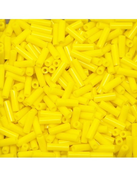 Perle de rocaille tube 6mm jaune pour broderie