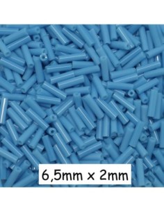 Perle de rocaille tube 6mmx2mm bleu ciel pour tissage de perles