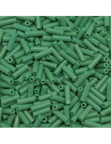 Perle de rocaille tube 6mm vert amande pour couture