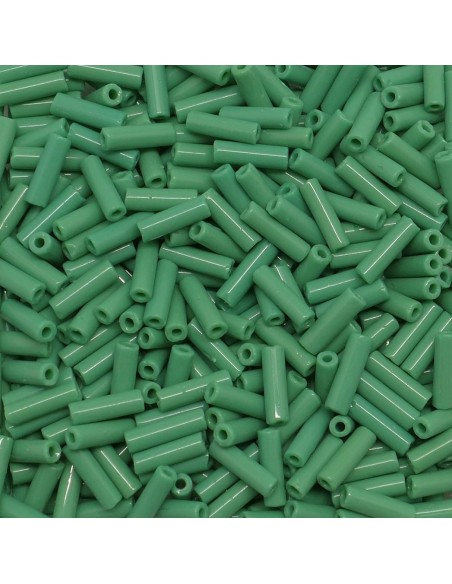 Perle de rocaille tube 6mm vert amande pour couture