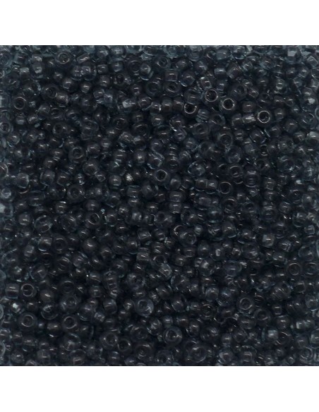 Perle de rocaille 2,5mm gris anthracite transparent pour tissage